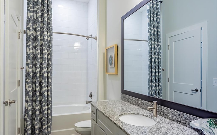 The Edition on Oberlin Raleigh NC Apartment Homes and Townhomes Bathroom Walk In Shower Oversized Tub