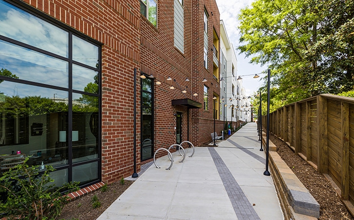 The Edition on Oberlin Raleigh NC Apartment Homes and Townhomes Building Exterior Bike Storage