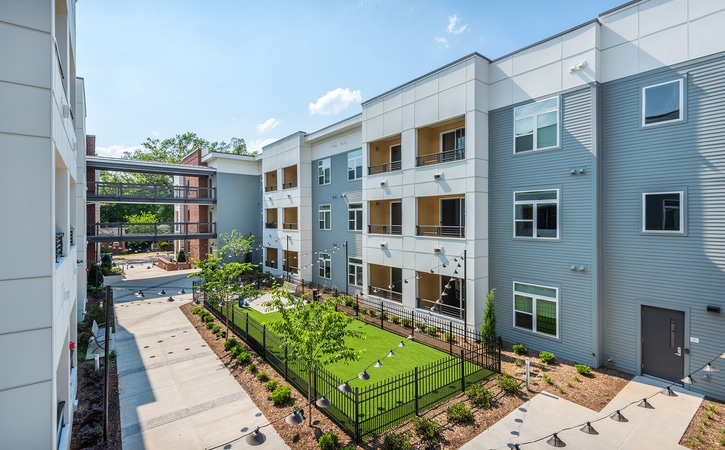 The Edition on Oberlin Raleigh NC Apartments and Townhomes Building Exterior Pet Park