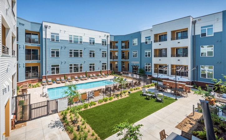 The Edition on Oberlin Raleigh NC Apartments and Townhomes Resort Style Pool and Courtyard 1