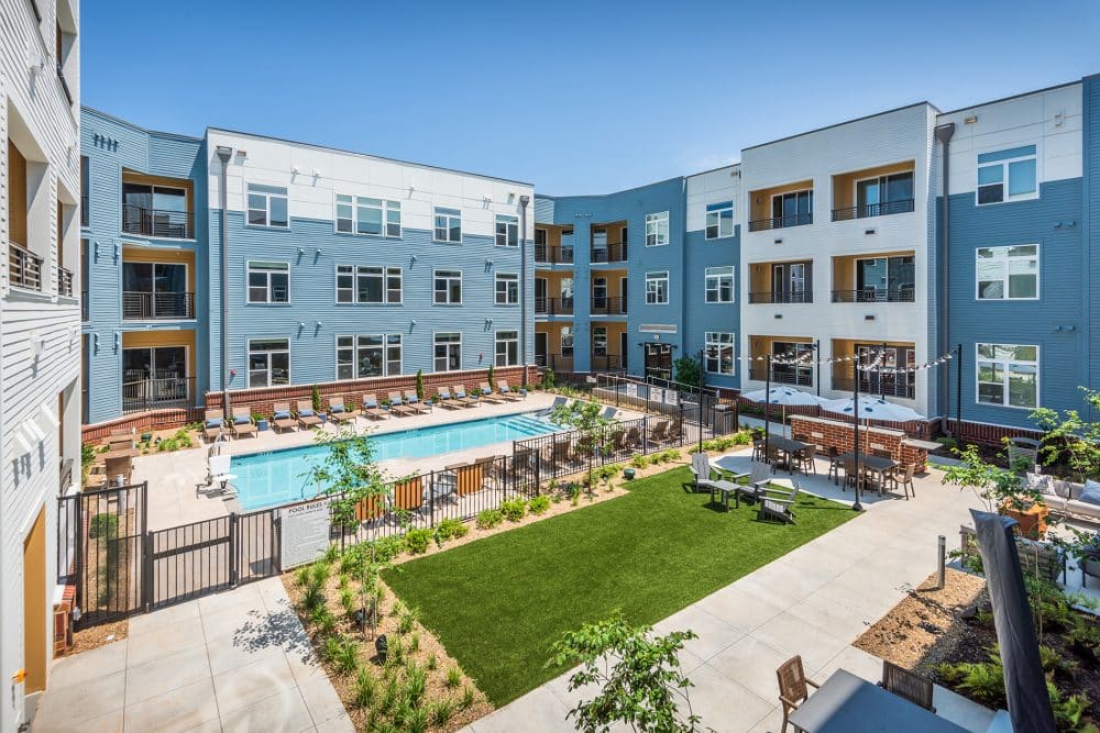The Edition on Oberlin Raleigh NC Apartments and Townhomes Resort Style Pool and Courtyard